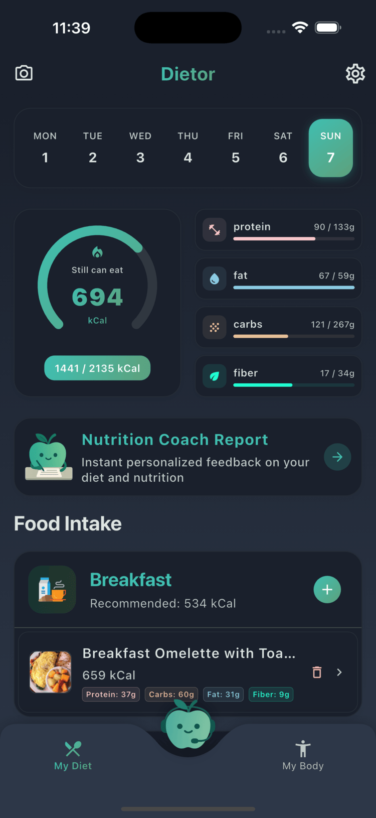 Home Screen Dark